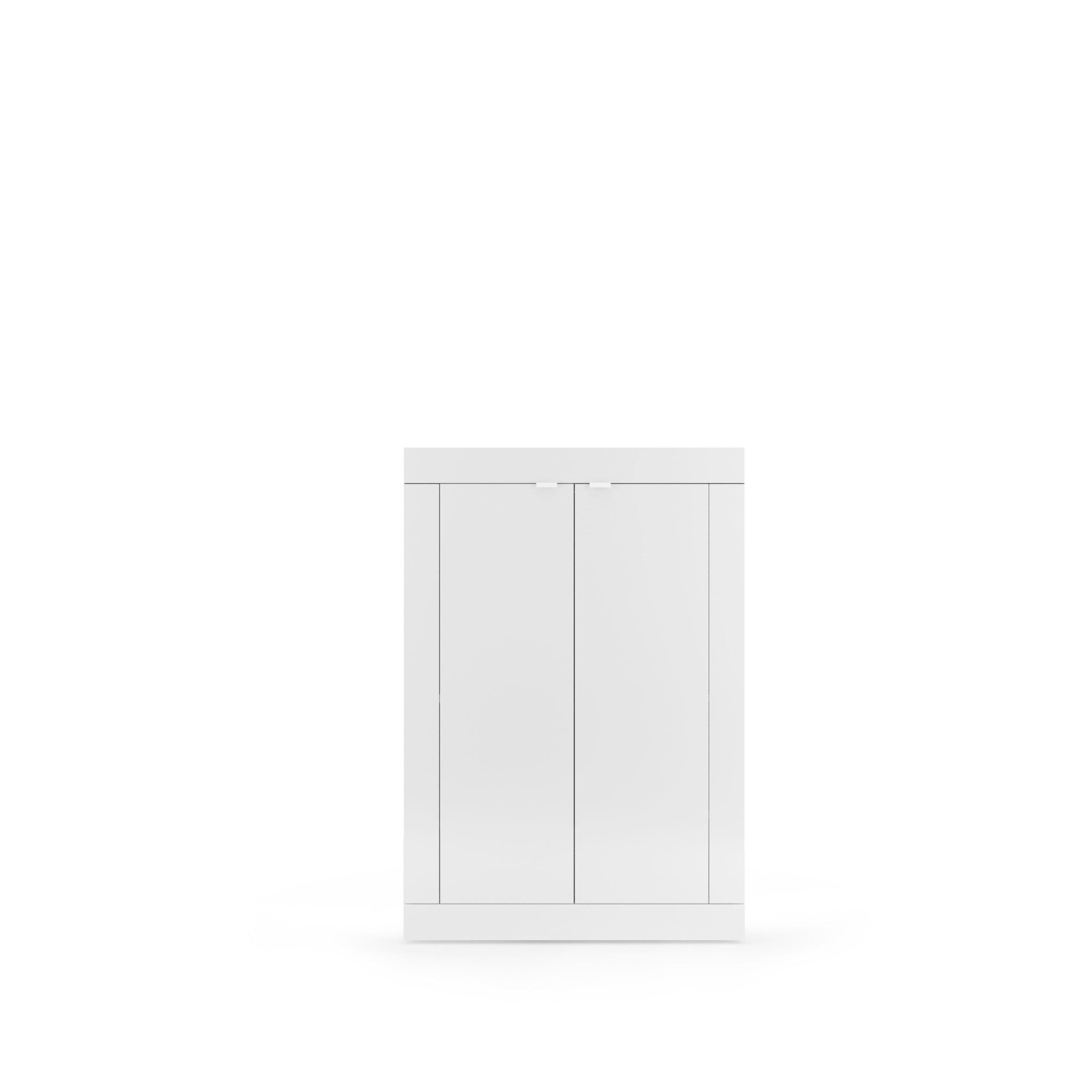 Bari - Meuble de rangement  Haut  2 Portes coloris Laqué Blanc Brillant - 4 étagères . L78x118 H cm