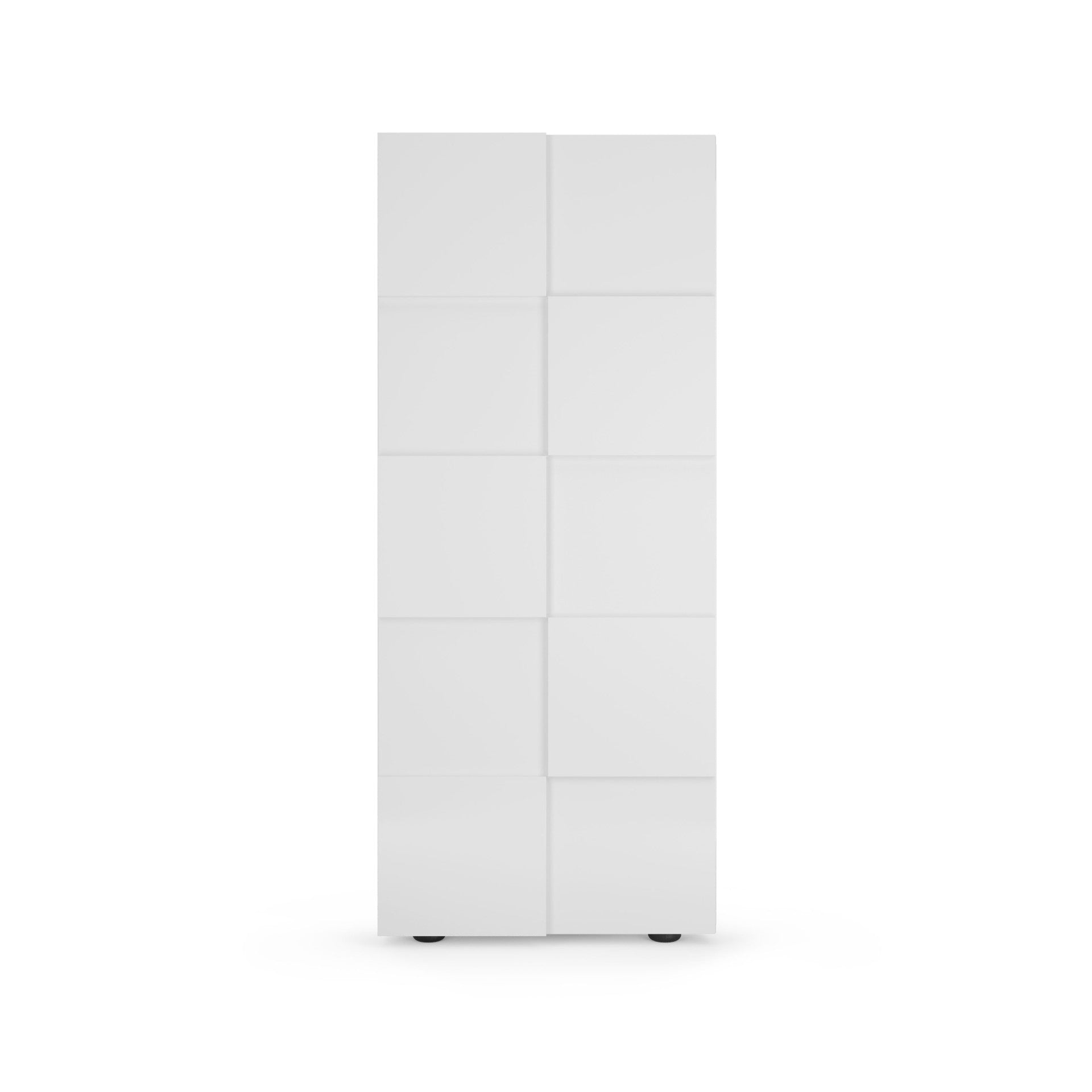 Damiano - Armoire de couloir  2 Portes coloris Laqué Blanc Brillant - Tringle à vetement + 2 étagères . L78 x H 187 cm