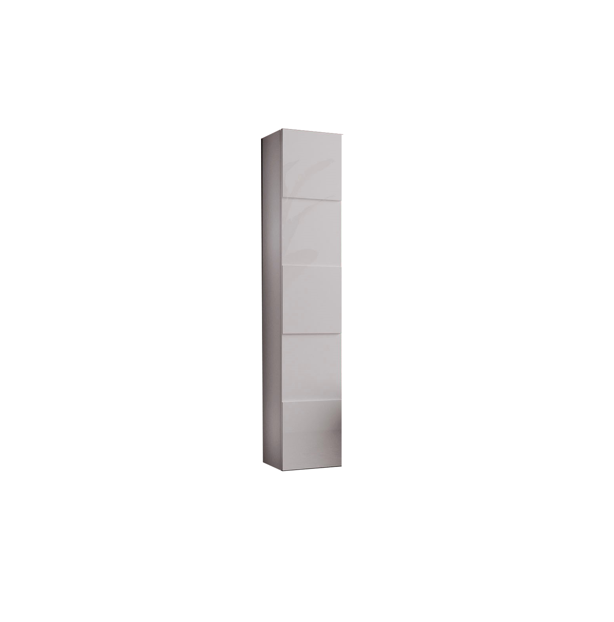 Damiano - Colonne 1 Porte à poser coloris laqué brillant blanc - Système Push Pull H 138 cm