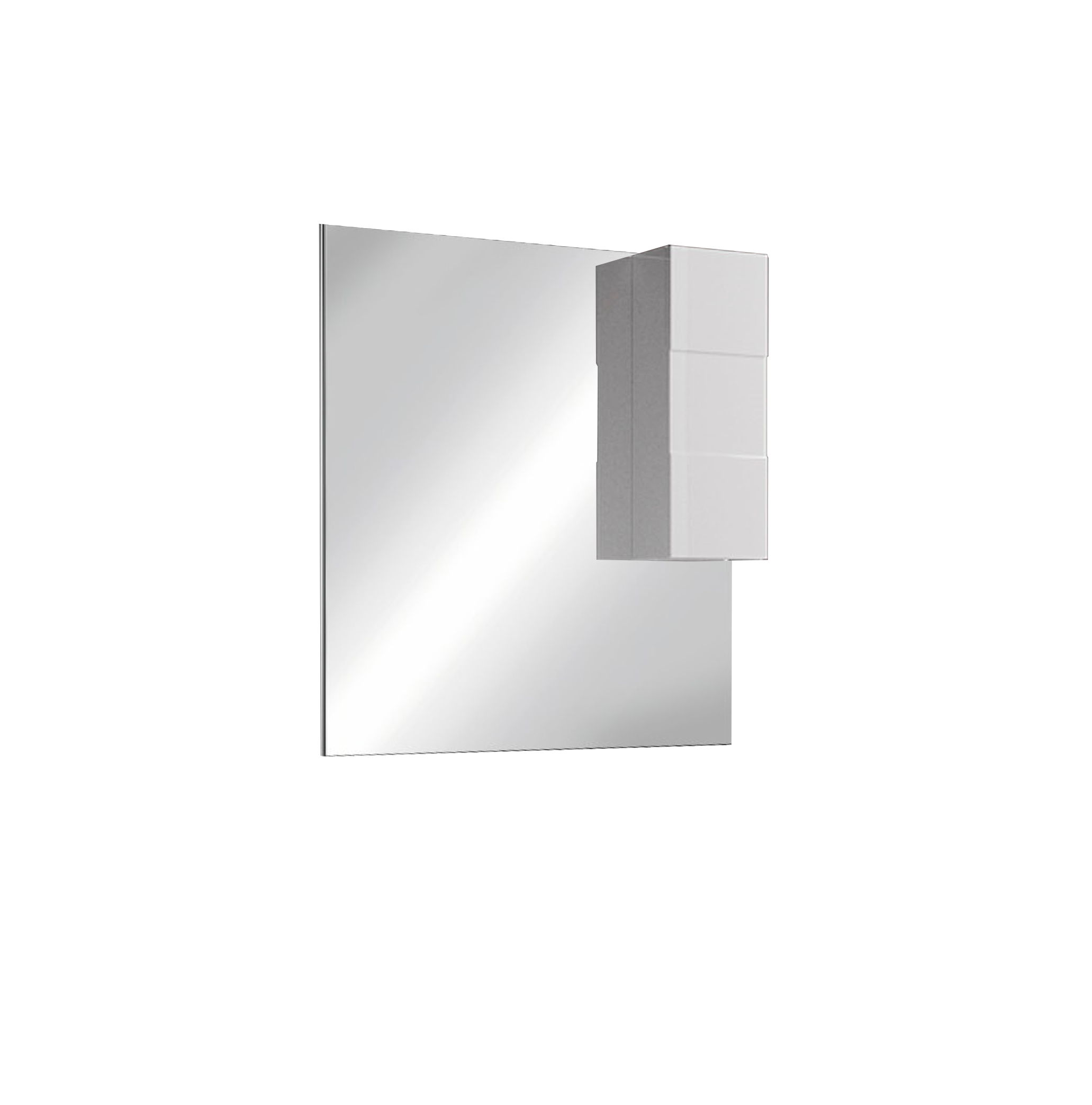 Damiano - Miroir Led avec Colonne Integrée 1 Porte H30 cm  colorislaqué brillant blanc - Dimension L120 cm