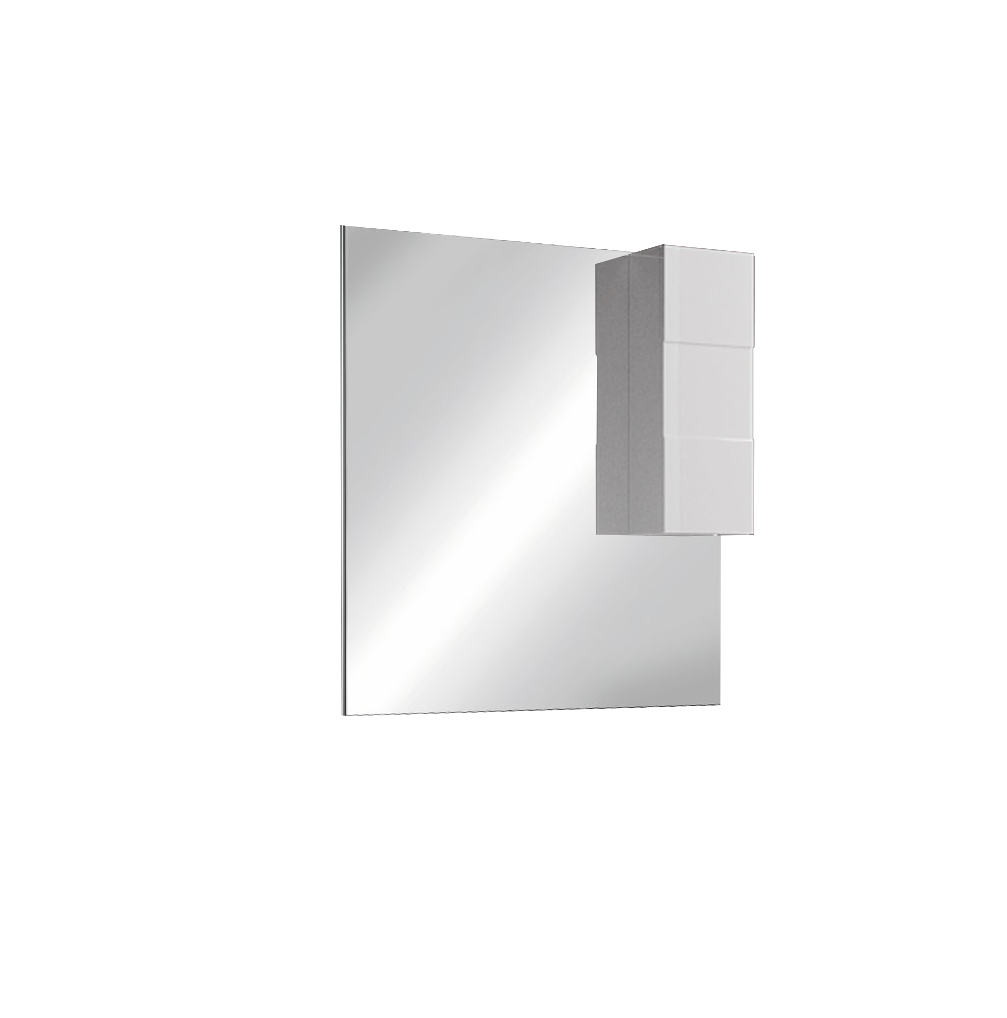 Damiano - Miroir Led avec Colonne Integrée 1 Porte H30 cm  colorislaqué brillant blanc - Dimension L80 cm