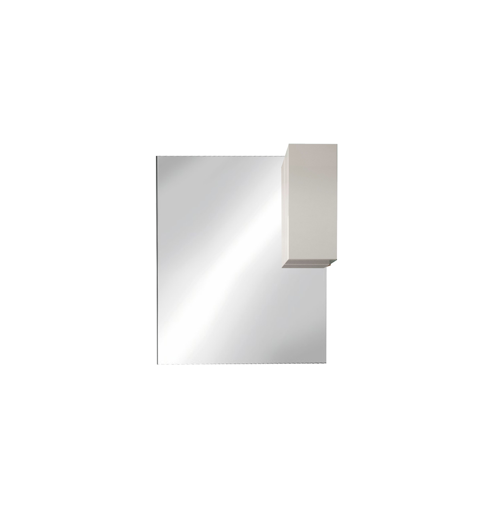 Villarica - Miroir Led avec Colonne Integrée 1 Porte H30 cm  coloris laqué brillant blanc - Dimension L100 cm